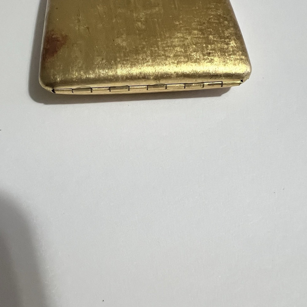 AVON Gold Tone w Floral Rhinestone Catch Latch Loose Powder Compact VINTAGE - Picture 3 of 15